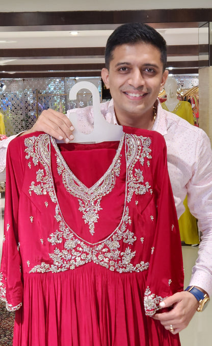 Maroon Partywear Gown TK1305