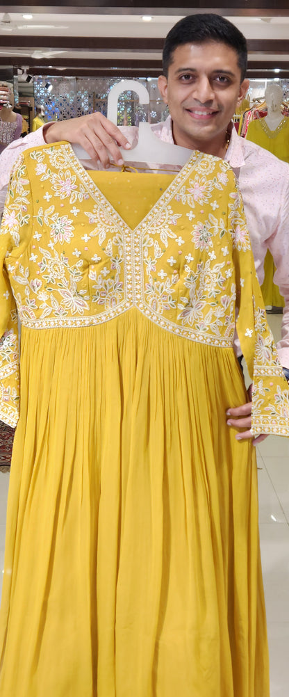 Yellow Anarkali Suit AM1208