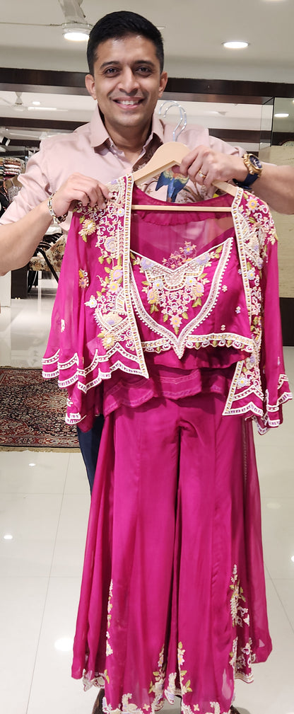 Pink Plazo Suit JMK1024