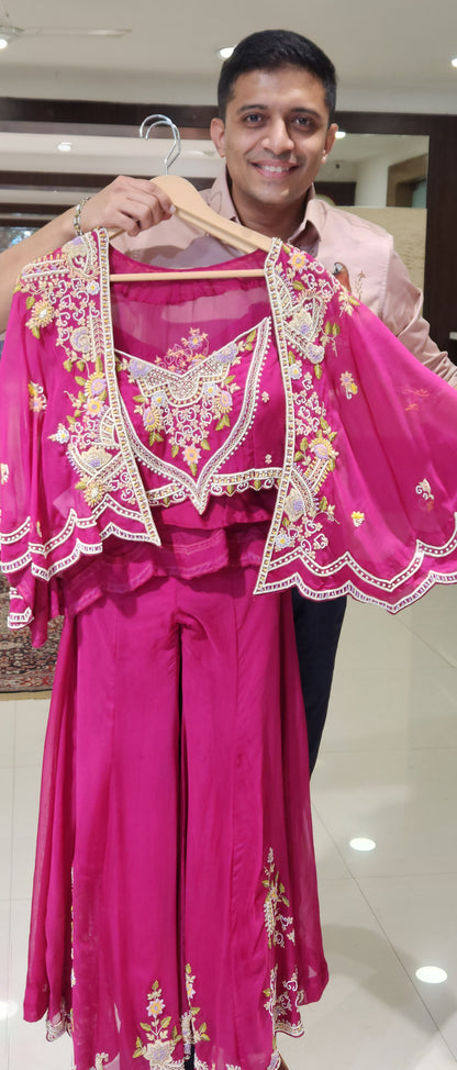 Pink Plazo Suit JMK1024
