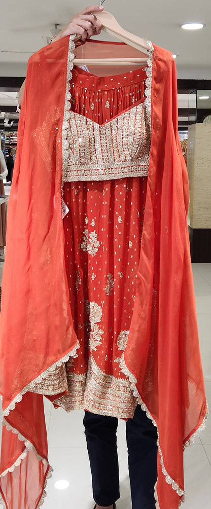 Orange Plazo Croptop SDM6426