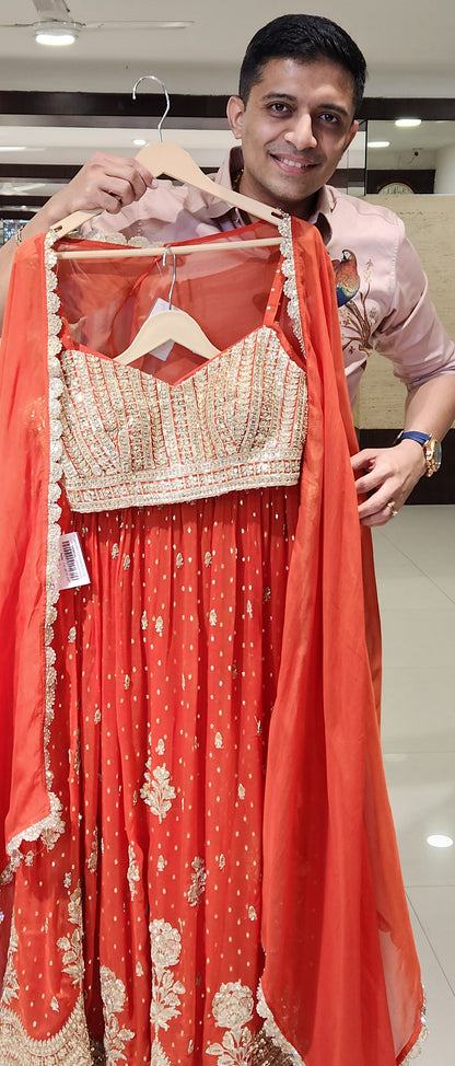 Orange Plazo Croptop SDM6426