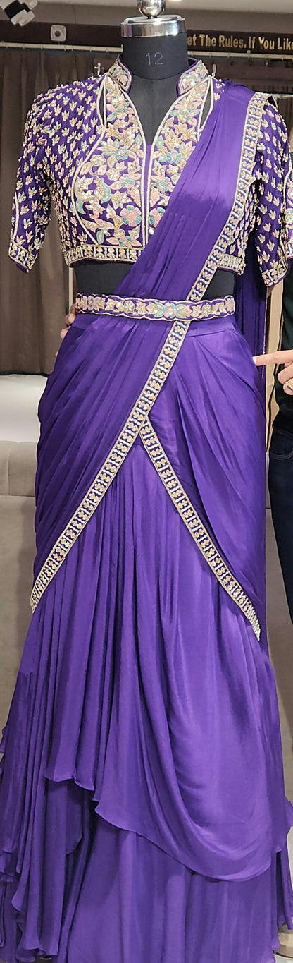 Purple Drape Saree PP21536