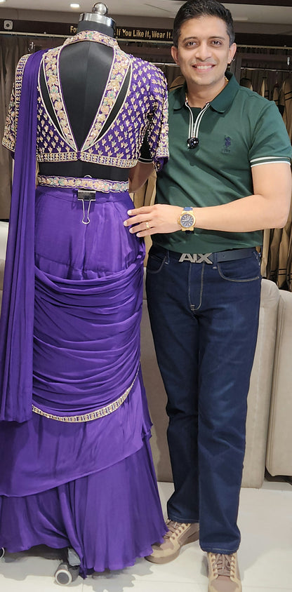Purple Drape Saree PP21536