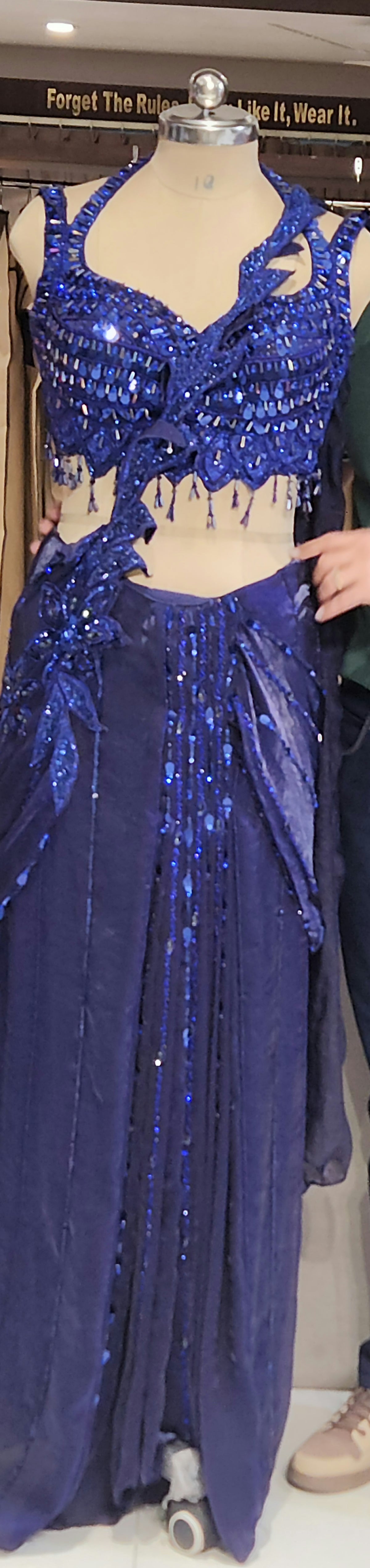Blue Drape Saree AF1710