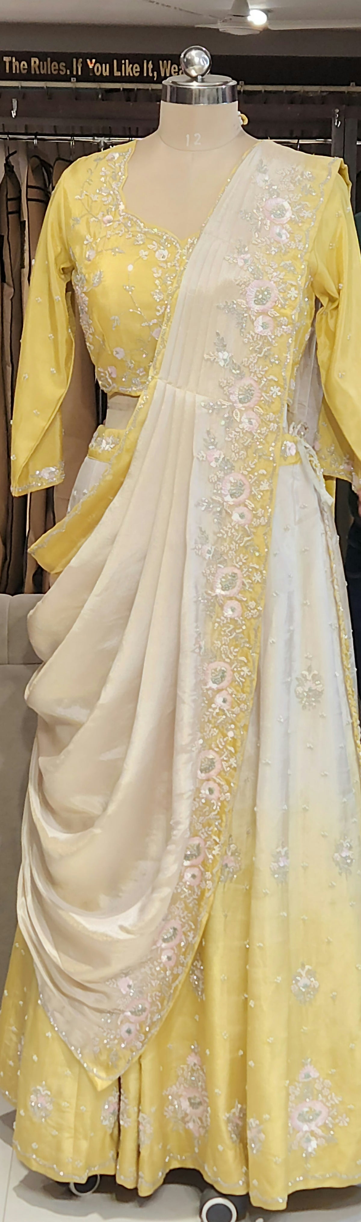 Yellow Drape Saree SCKL1249