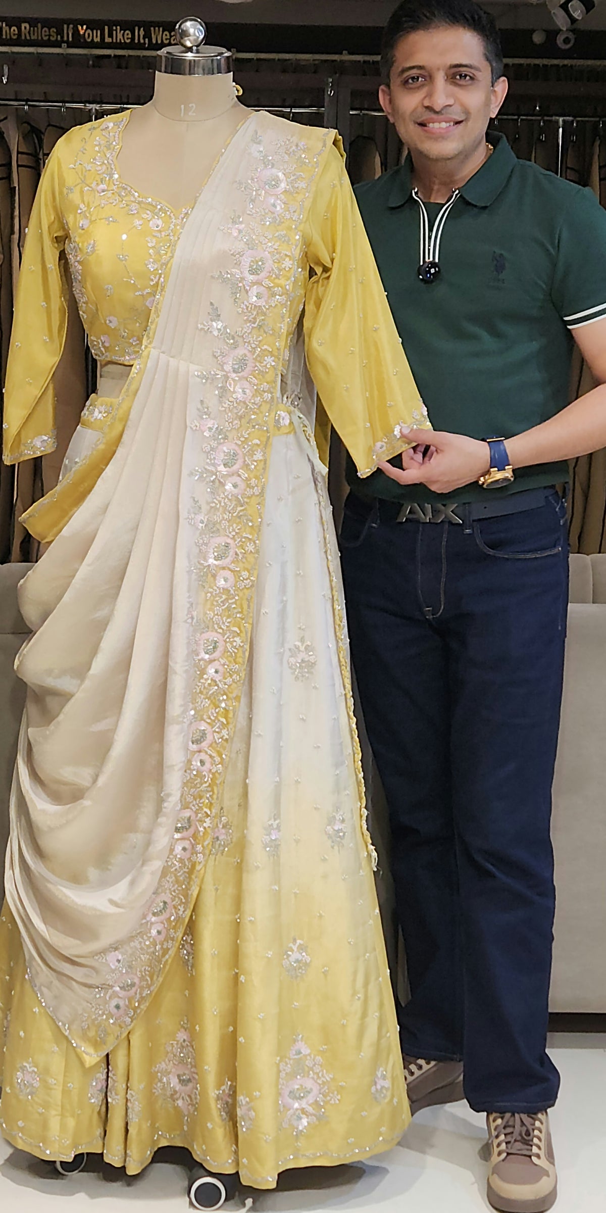 Yellow Drape Saree SCKL1249