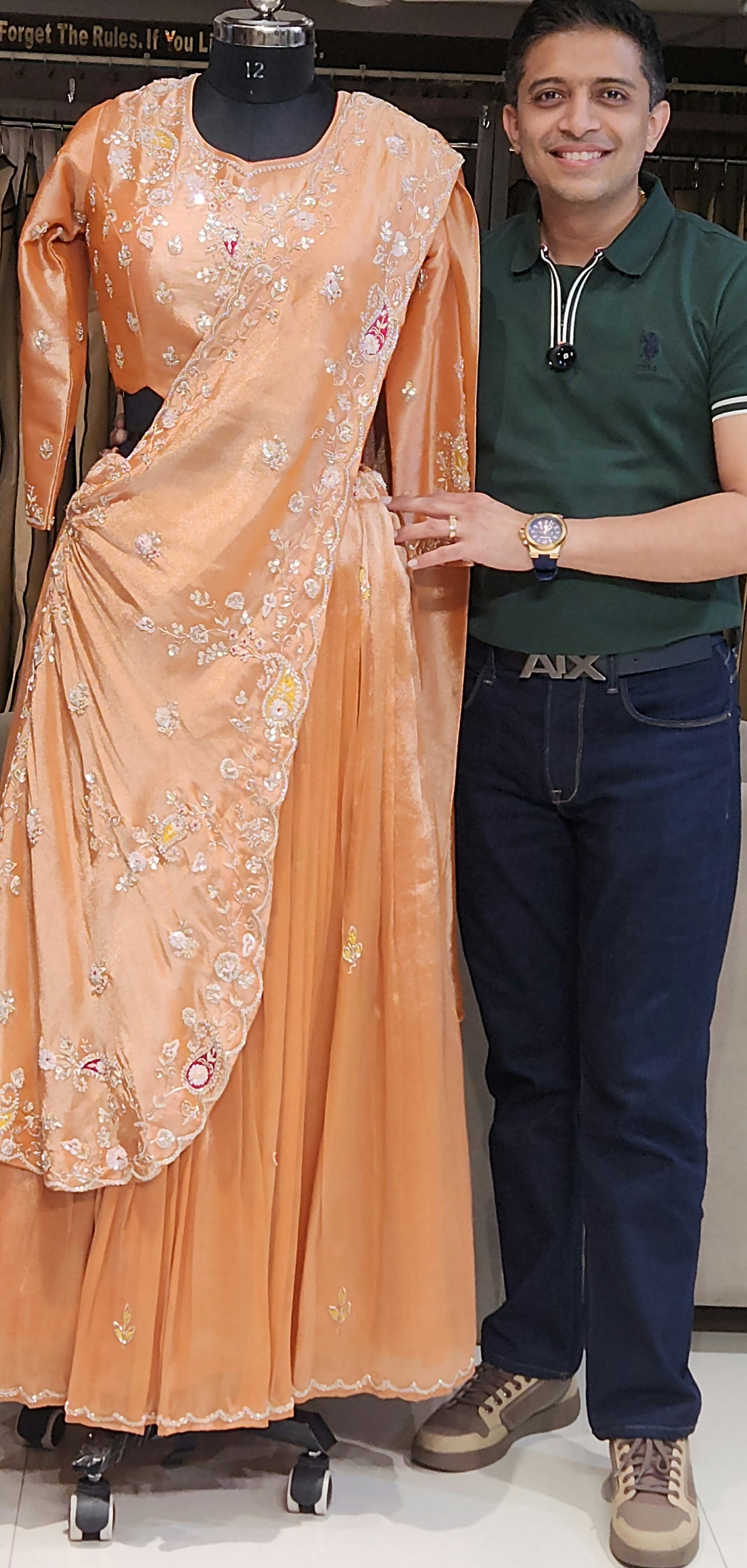Orange Drape Saree SCK118/1