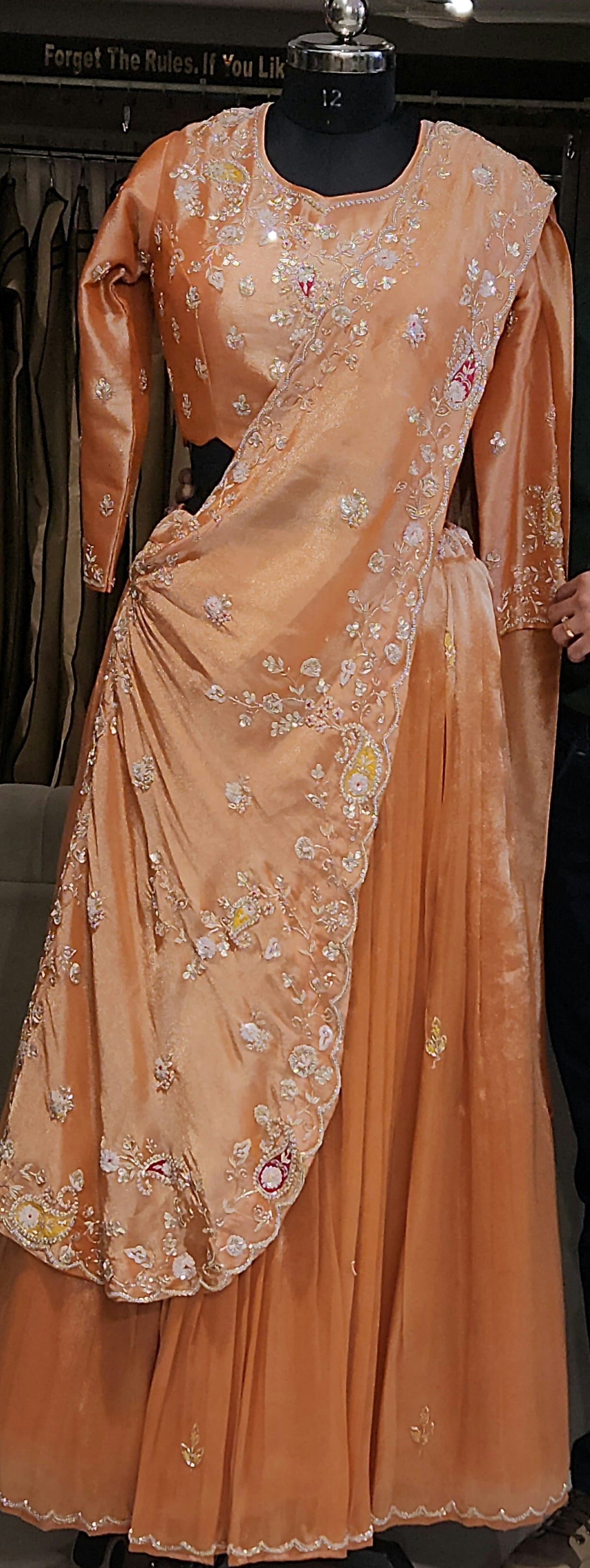 Orange Drape Saree SCK118/1
