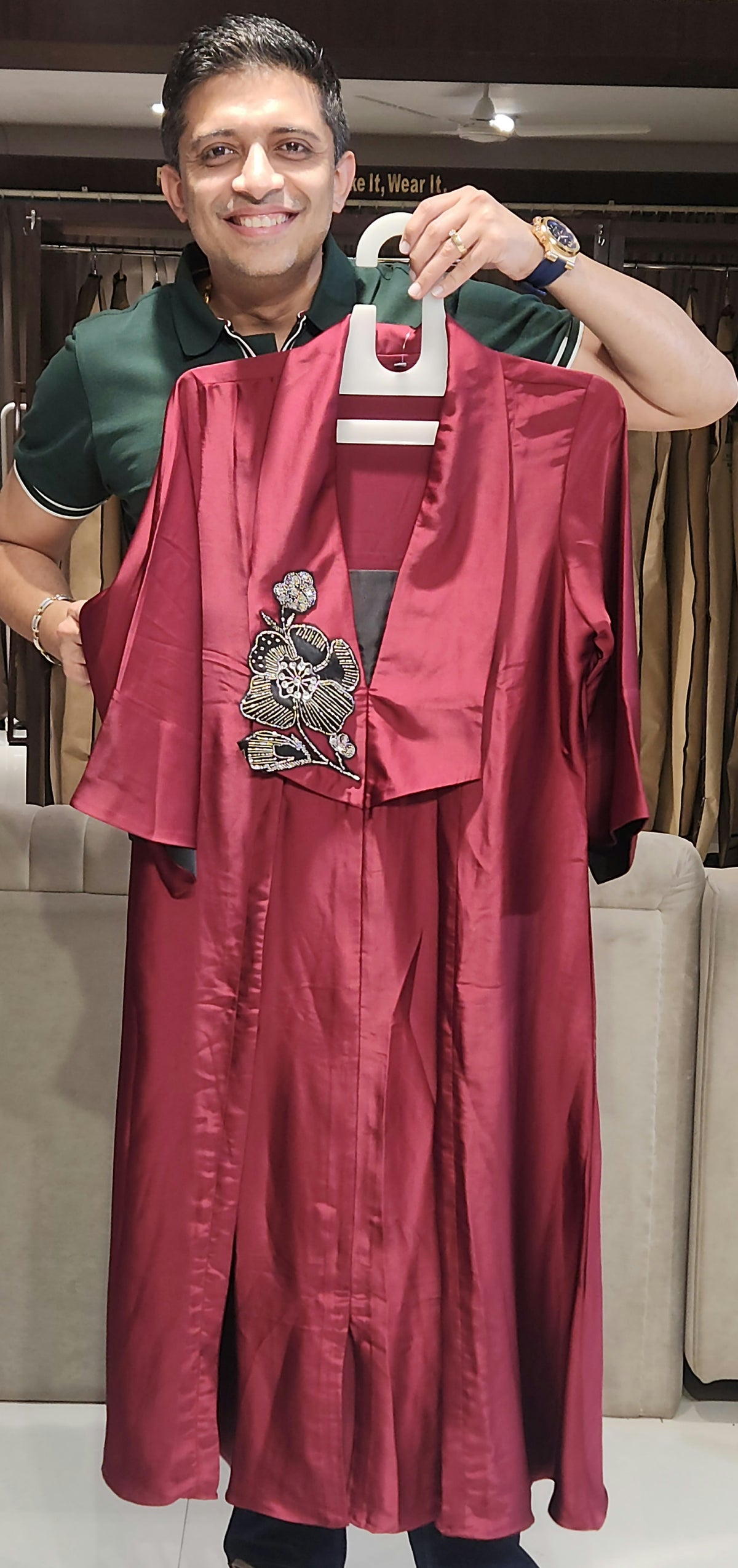 Maroon Midi Dress SMK3383