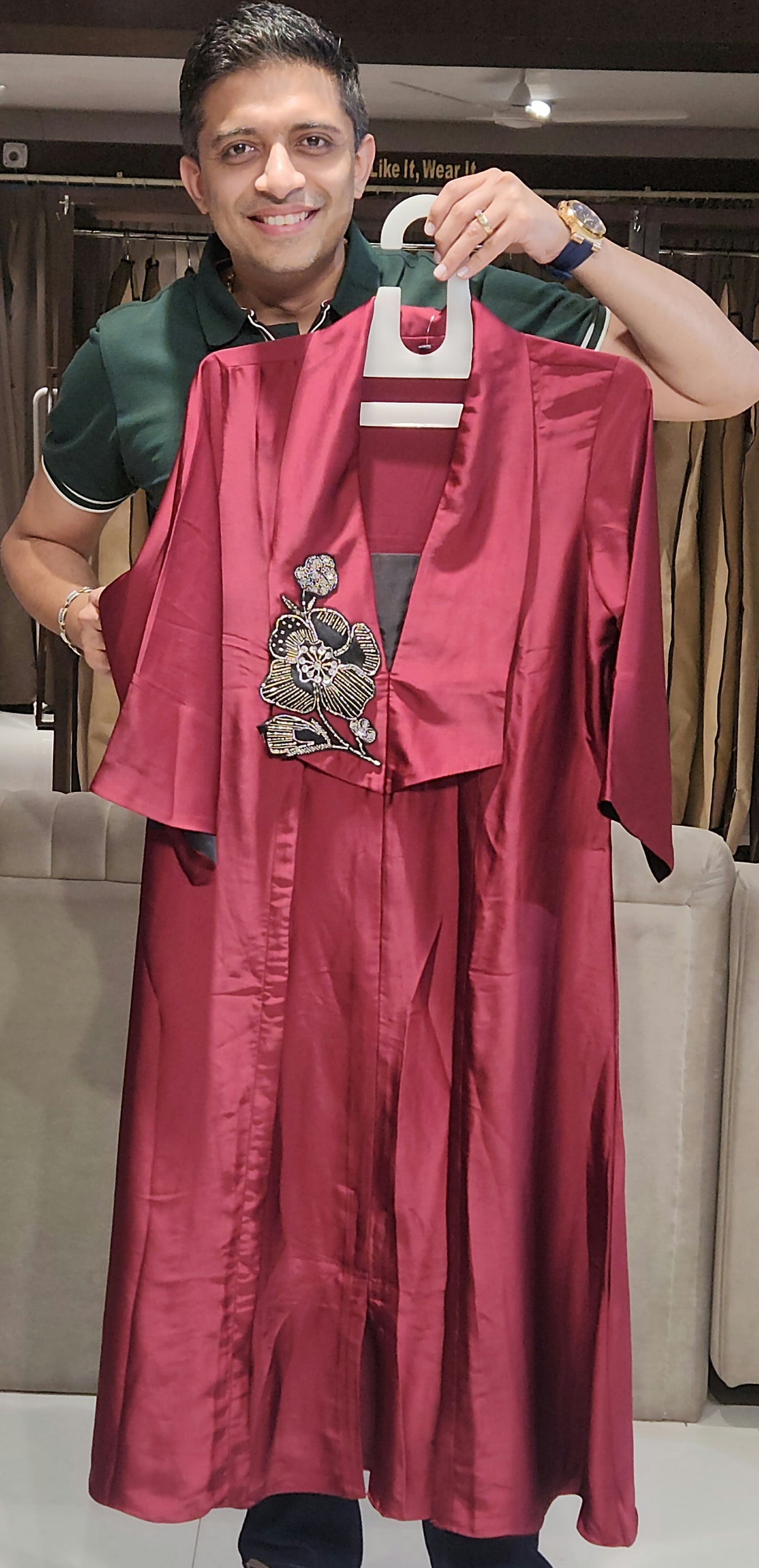 Maroon Midi Dress SMK3383