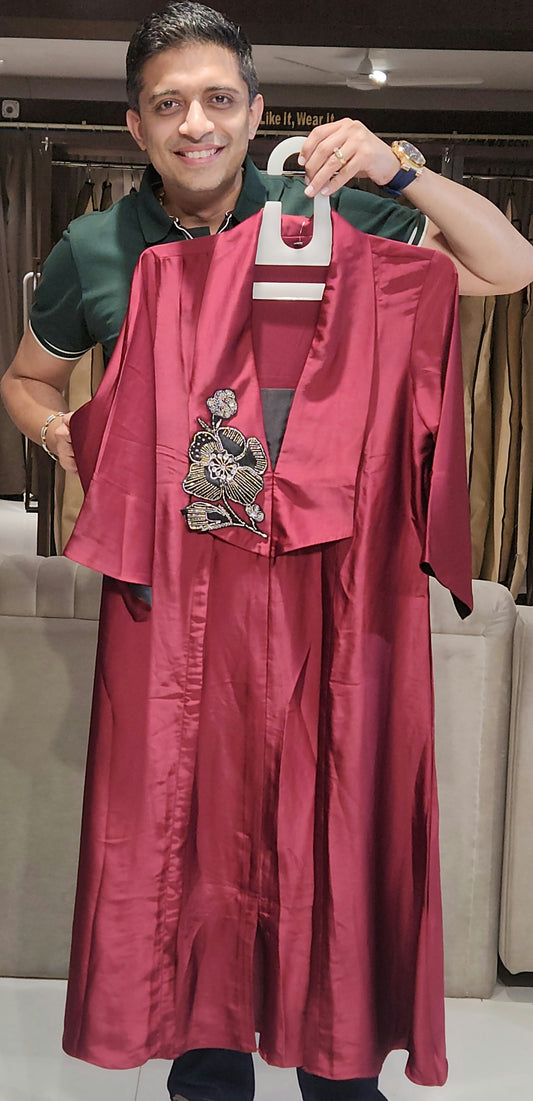 Maroon Midi Dress SMK3383