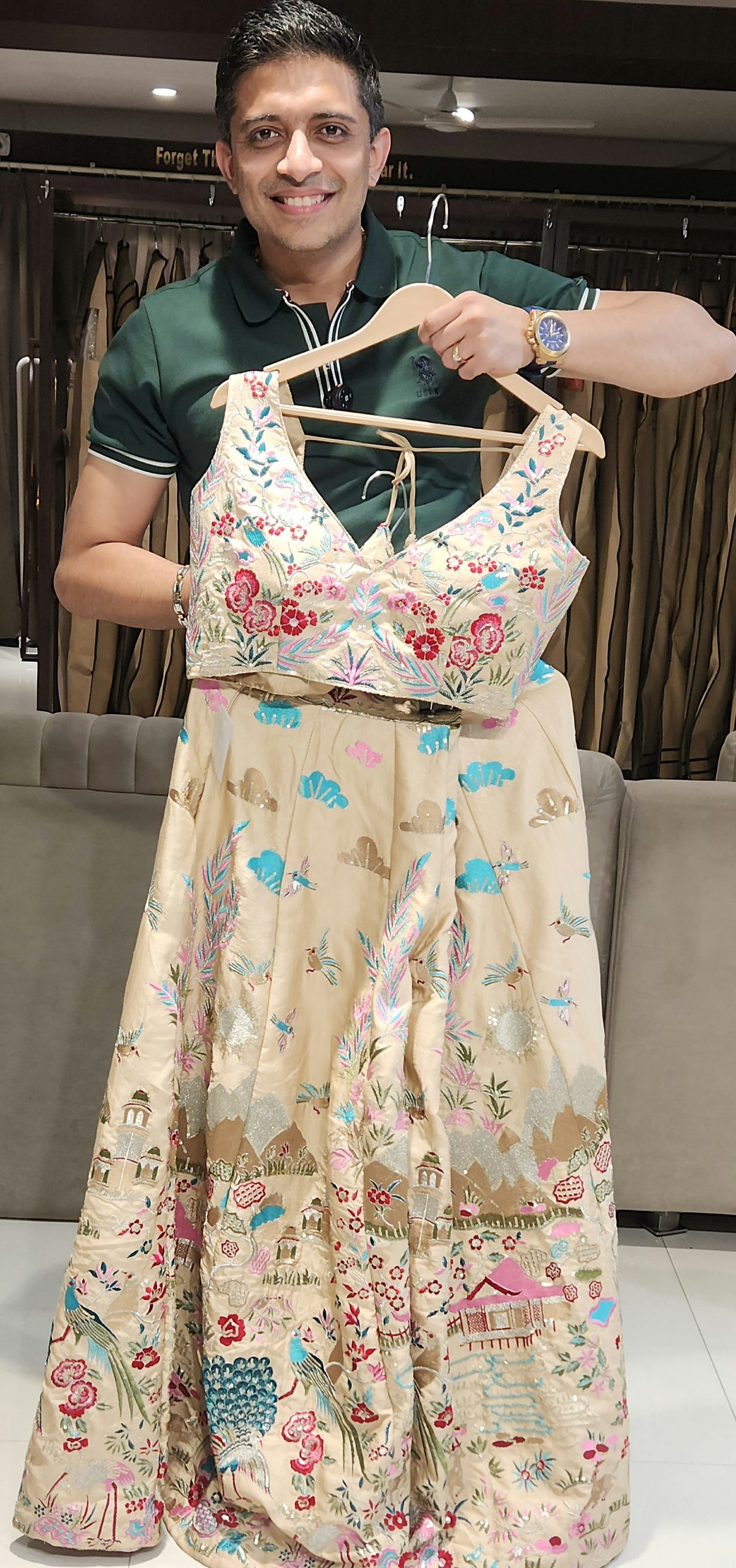 Beige Crop Top Skirt DCD570/1023