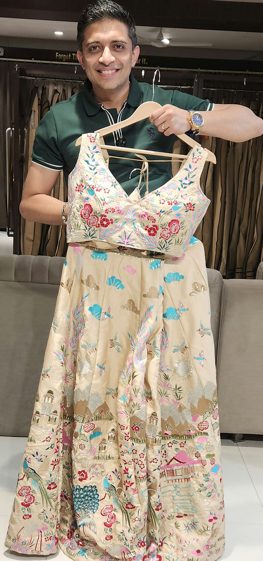 Beige Crop Top Skirt DCD570/1023