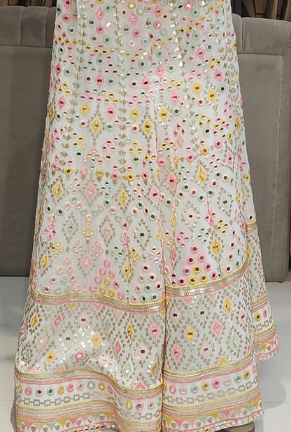 White Crop Top Palazzo NER JAISHREE