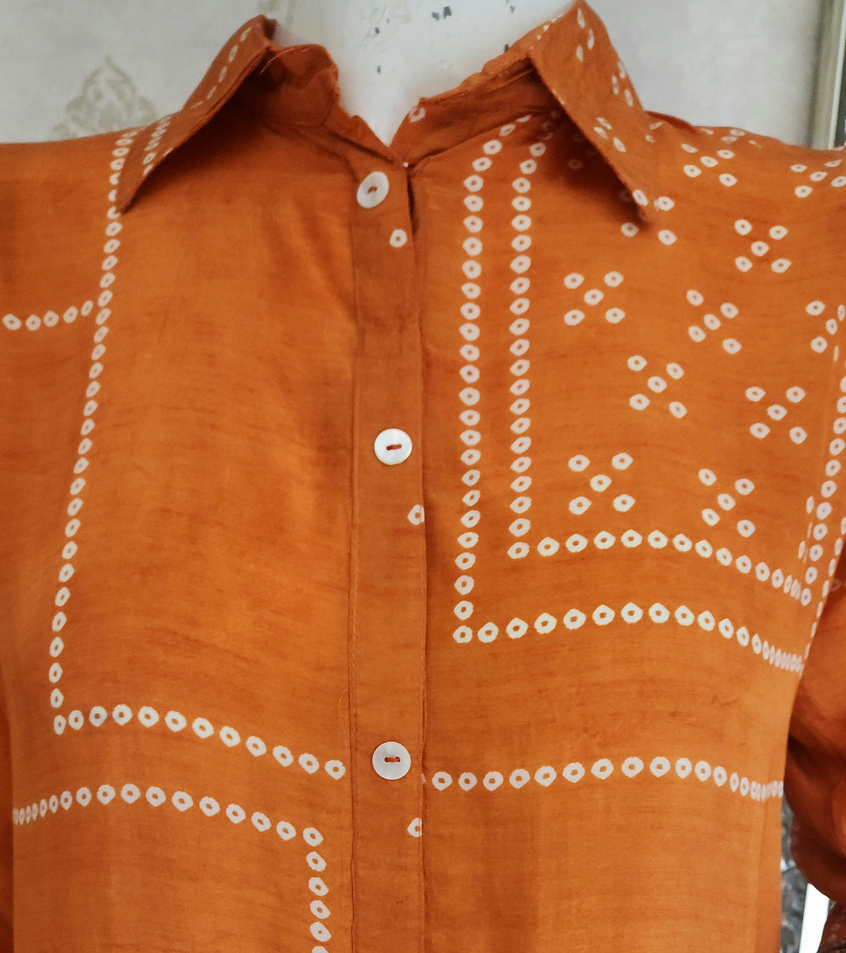 Orange Bandhej Co ord Set OM6964