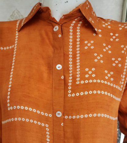 Orange Bandhej Co ord Set OM6964