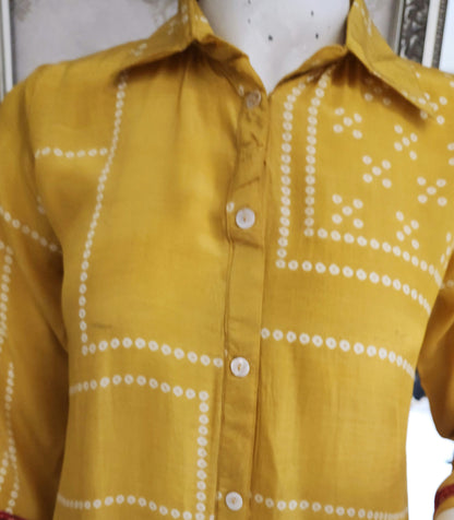 Yellow Bandhej Co ord Set OM6964