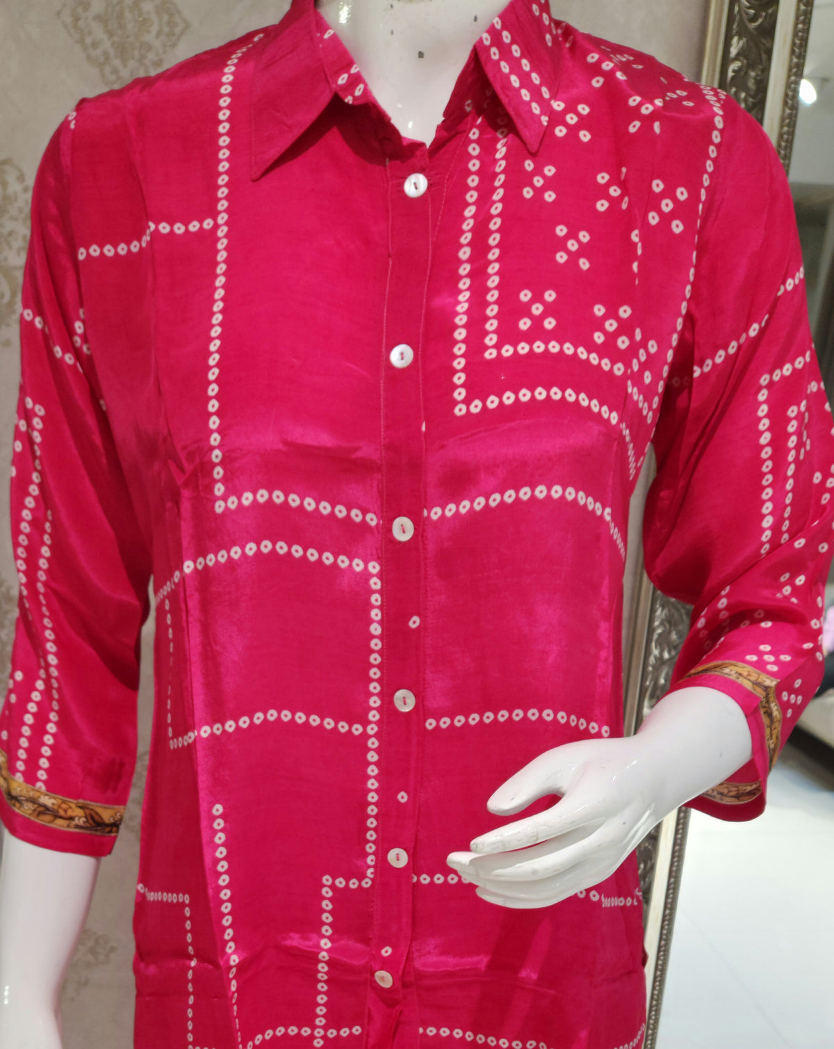 Pink Bandhej Co ord Set OM6964