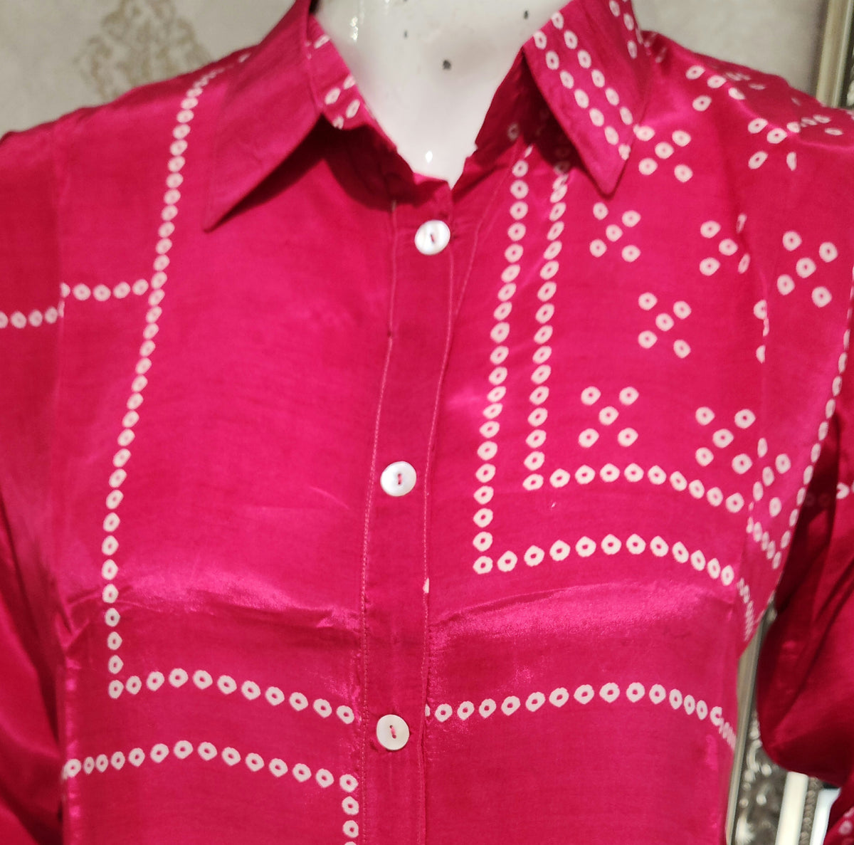 Pink Bandhej Co ord Set OM6964