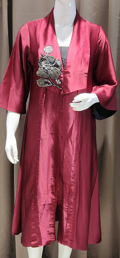 Maroon Midi Dress SMK3383
