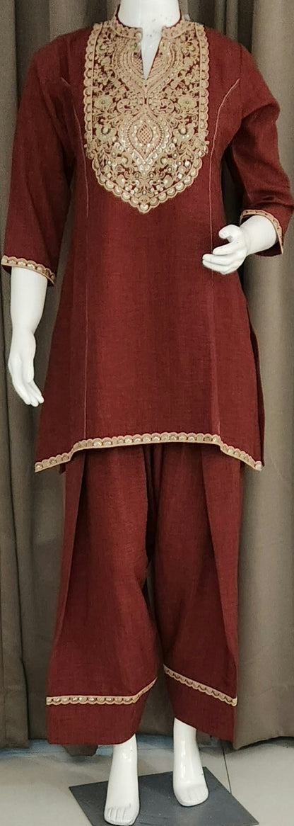 Maroon Co Ord Set Jnm2610