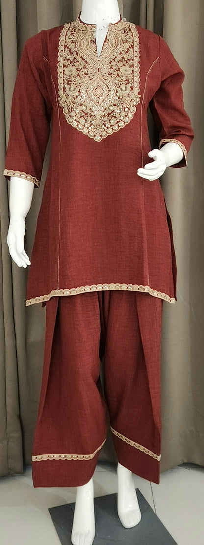 Maroon Co Ord Set Jnm2610