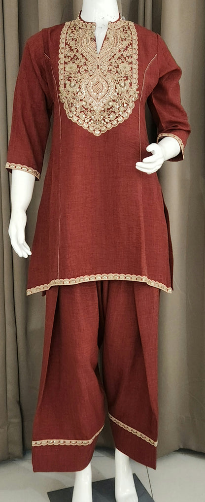 Maroon Co Ord Set Jnm2610