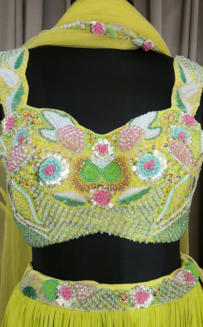 Neon Green Skirt TopVM2431