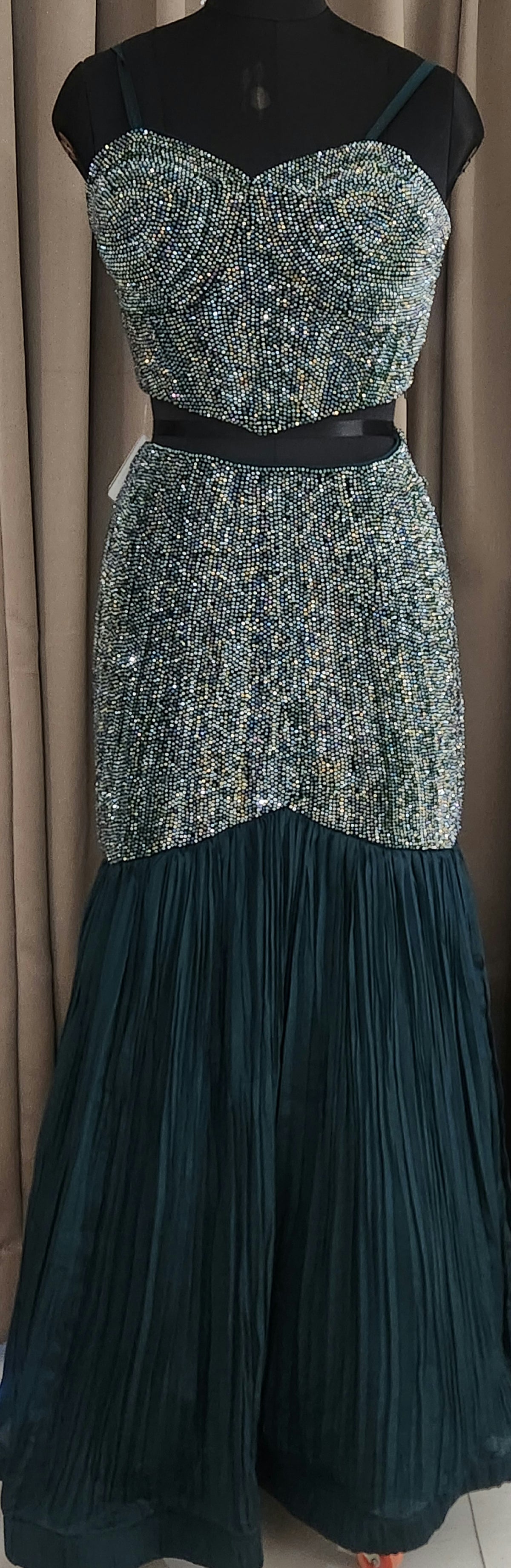 Green Crop Top Skirt AFRT10