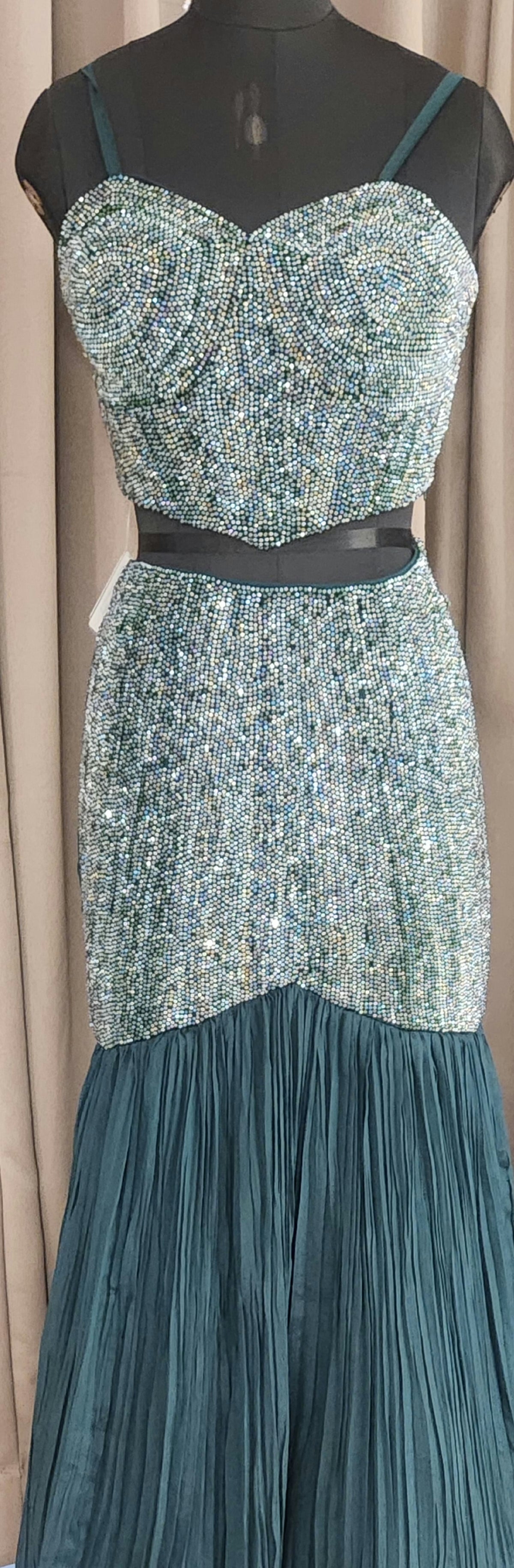 Green Crop Top Skirt AFRT10