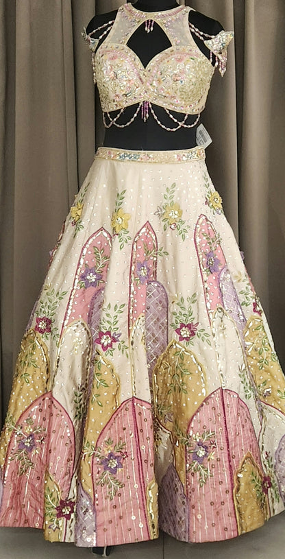 Cream Lehenga AfBS613