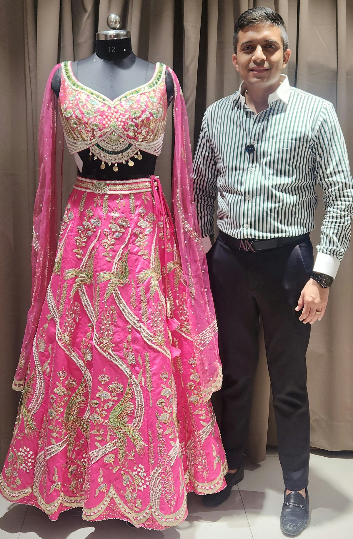 Bright pink Lehenga AFFS673
