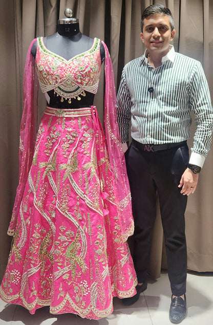 Bright pink Lehenga AFFS673