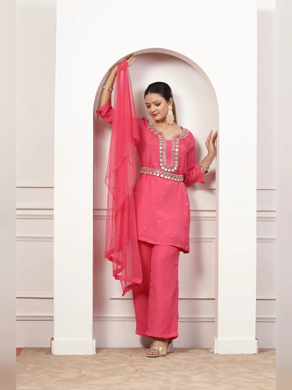 PINK KURTI PLAZO