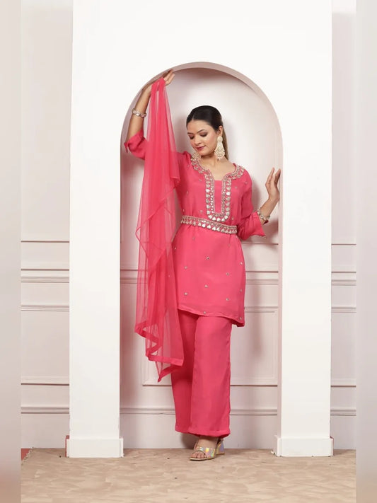 PINK KURTI PLAZO