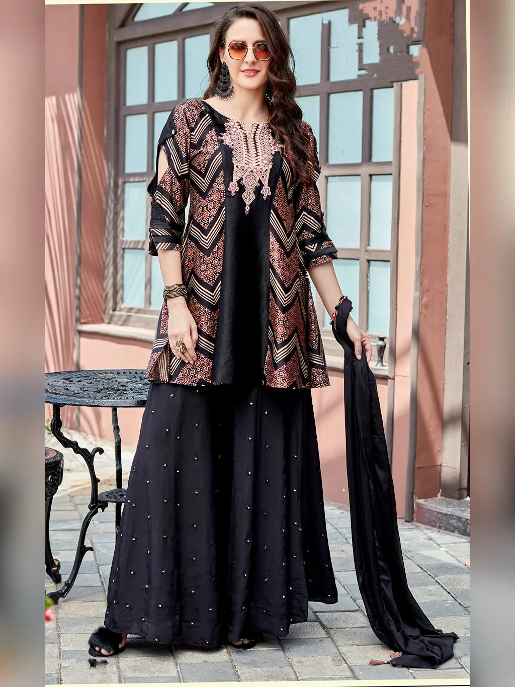 BLACK KURTI PEPLUM