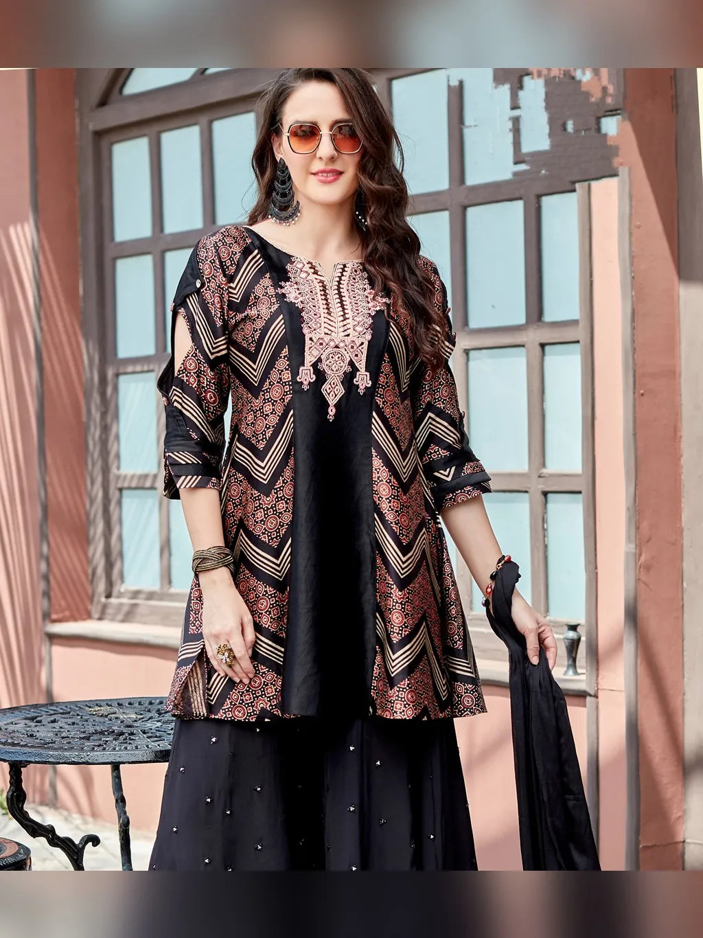BLACK KURTI PEPLUM