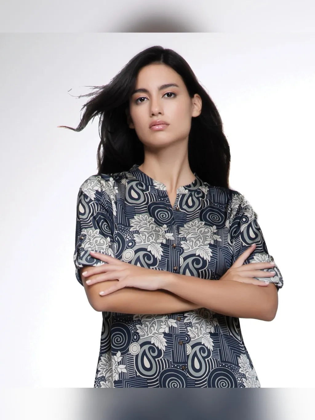 BLUE PRINTED TUNIC