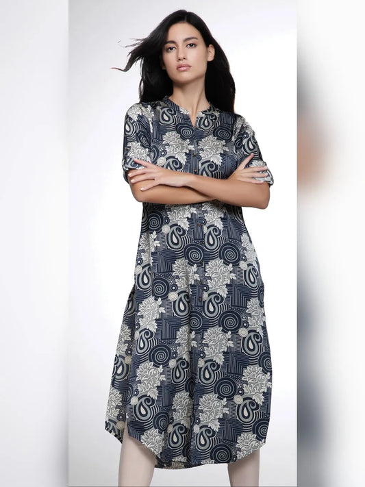 BLUE PRINTED TUNIC