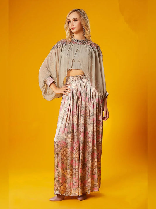 GREY PLAZO CROP TOP