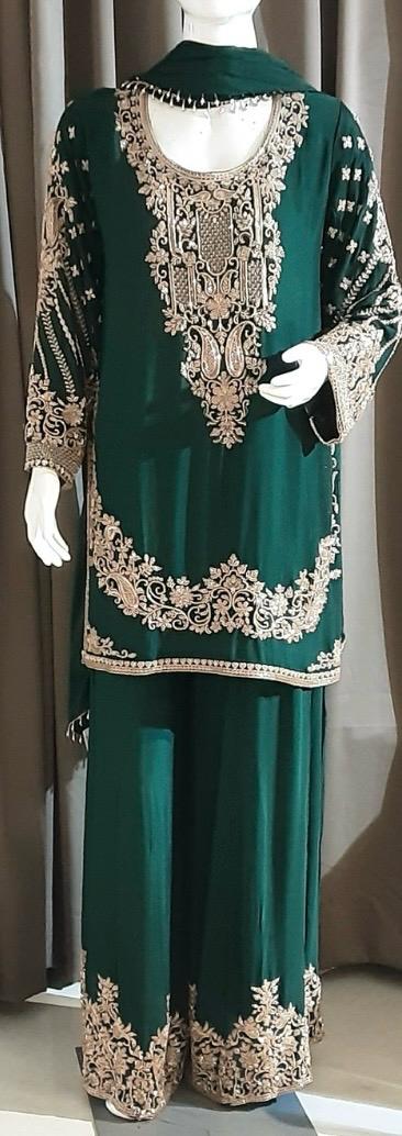Green Palazzo Suit SQM3144