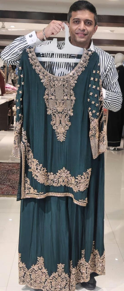 Green Palazzo Suit SQM3144