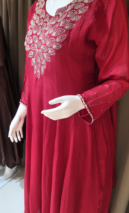Red Anarkali ok5063
