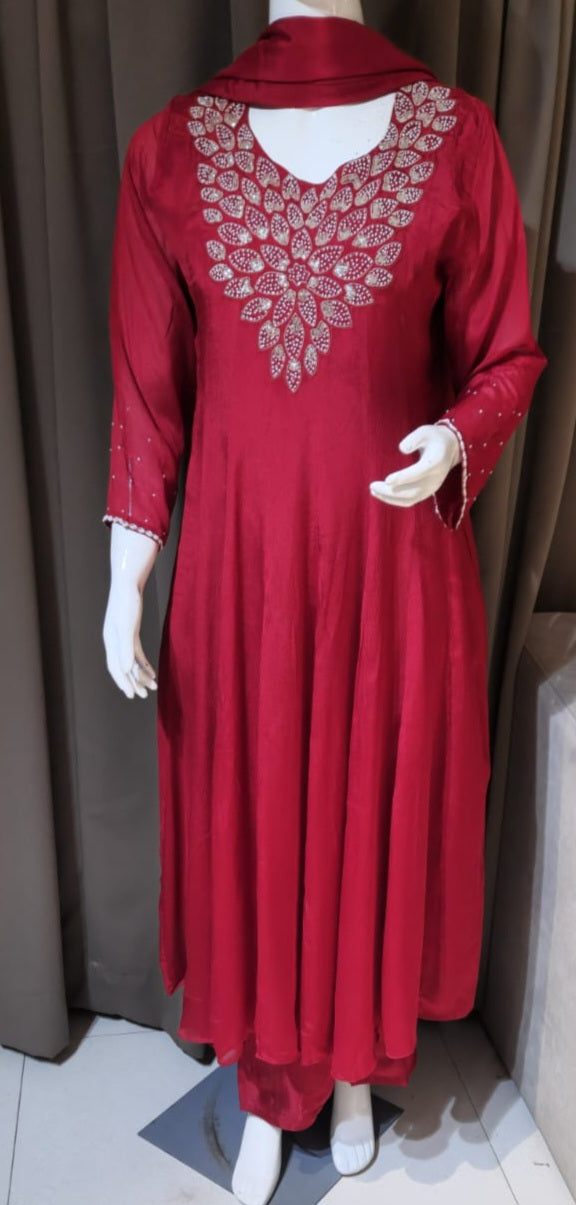 Red Anarkali ok5063