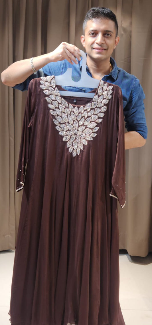 Brown Anarkali OK5063