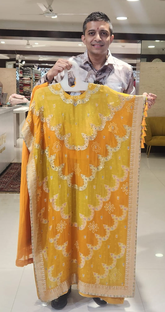 Yellow Kaftan Suit NFS203