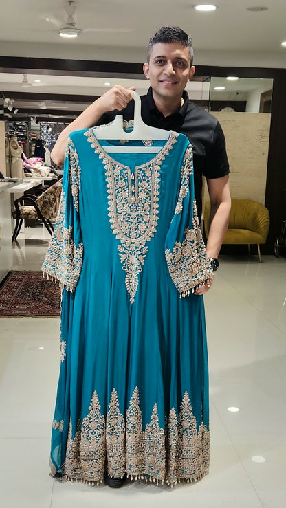 Blue Anarkali GTD15705