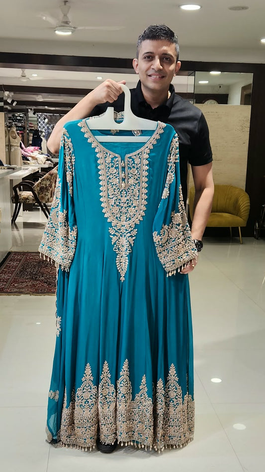 Blue Anarkali GTD15705
