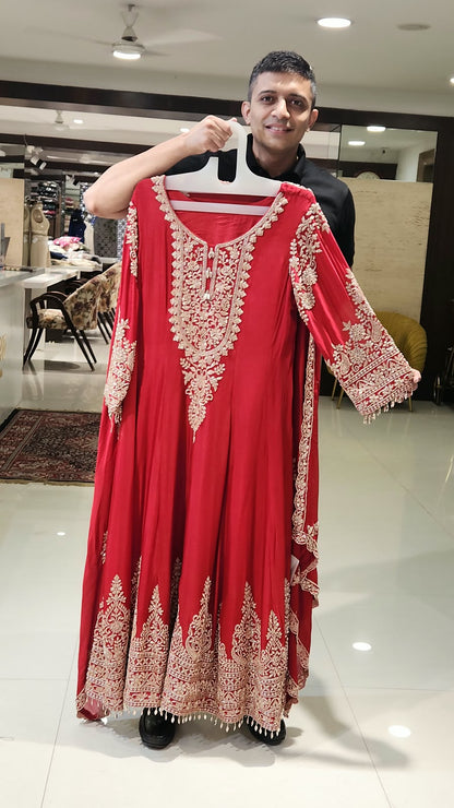 Red Anarkali GTD15705